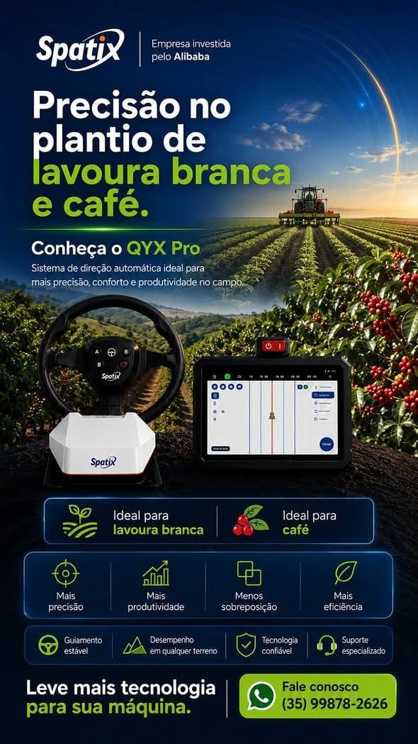 QYX Pro: precisão no plantio de lavoura branca e café